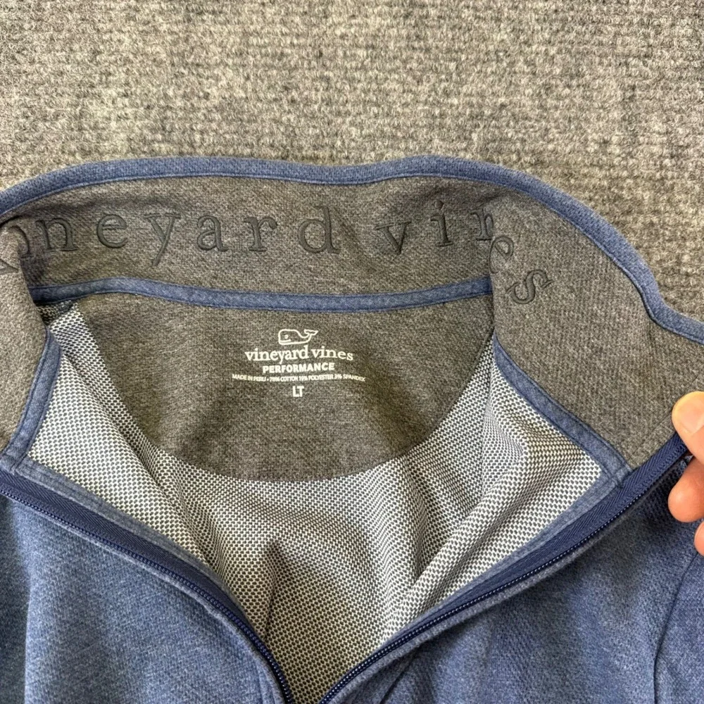 Vineyard Vines Performance 1/4 Zip Pullover LT Blu Textured Performance Swetshrt